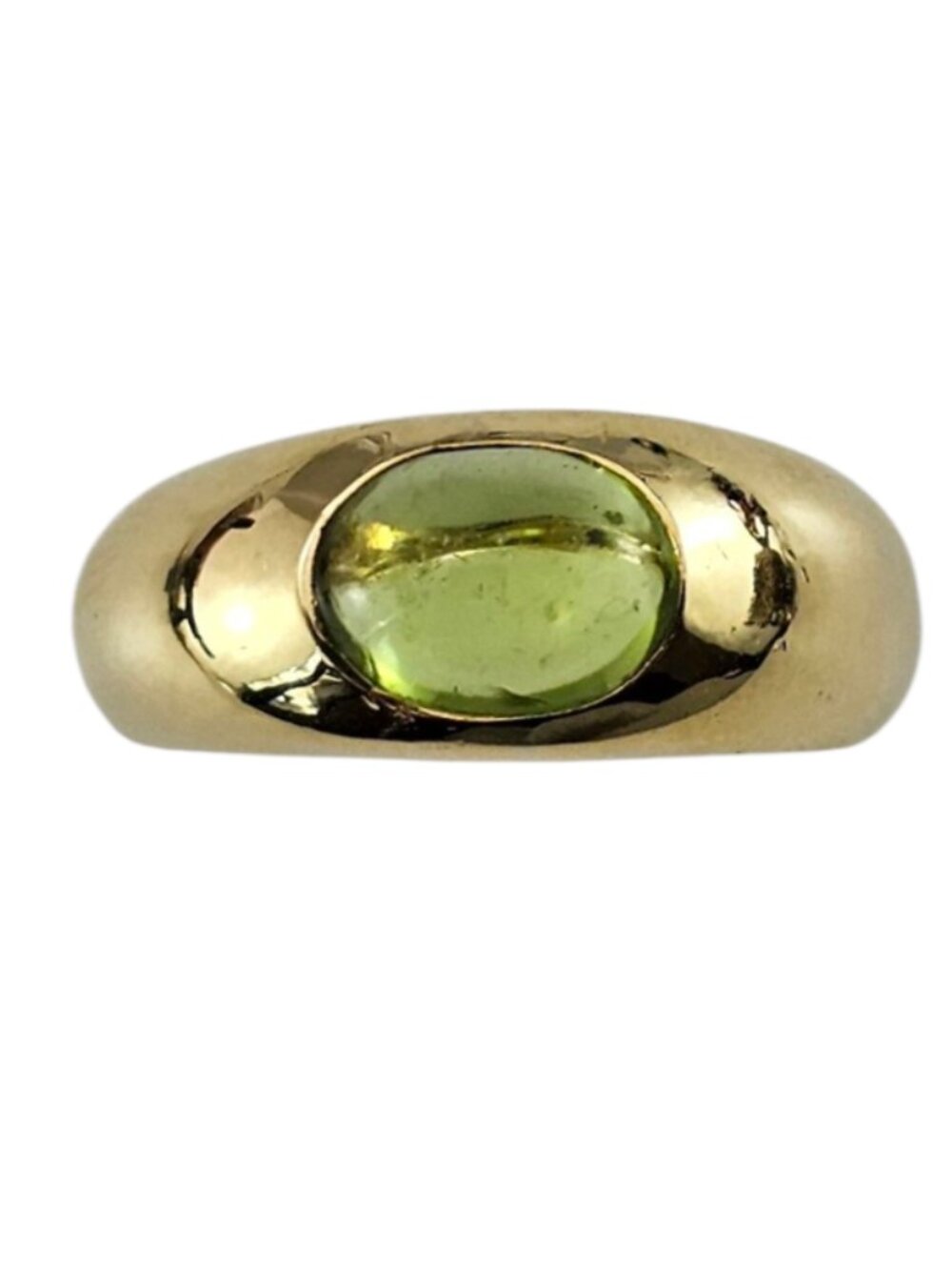 Tiffany & Co. 18K Yellow Gold and Peridot Dome Ring Size 5 #25589